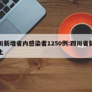 四川新增省内感染者1250例:四川省新增本土